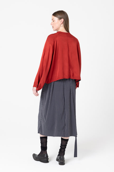 Company of strangers hyatt jacket brick red viscose
