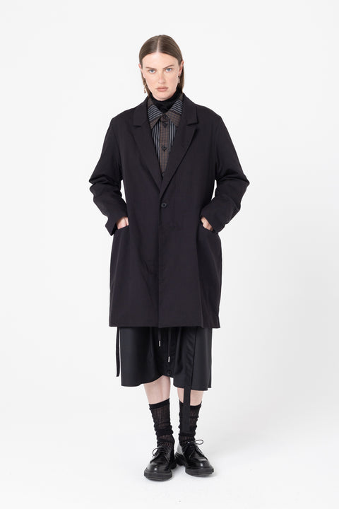 Company of Strangers Powersuit Jacket in Cotton Cavalry Black Twill 