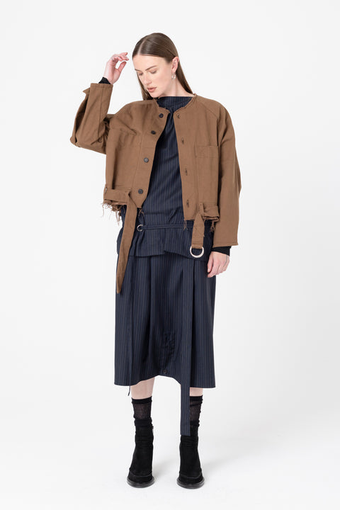 Company of Strangers Extens Jacket in Walnut Brown Cotton Drill