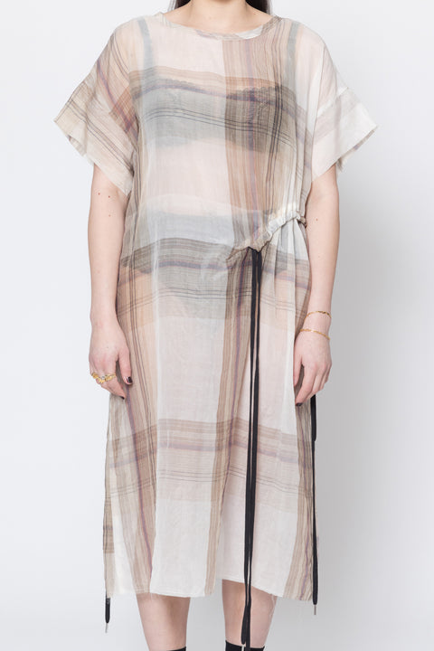 COS Borderline Dress in Coco Plaid Silk Organza