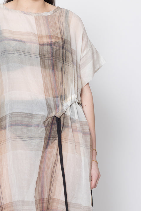 COS Borderline Dress in Coco Plaid Silk Organza