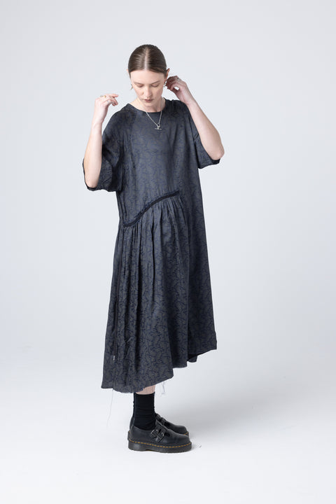 Company of Strangers We Float Dress Ink Paisley Print 