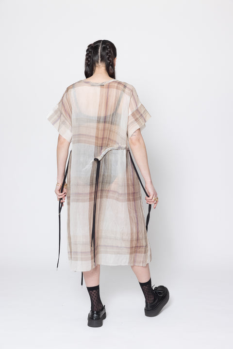 COS Borderline Dress in Coco Plaid Silk Organza