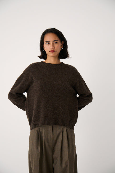 Francie Nimbus Knit Brown possum sweater