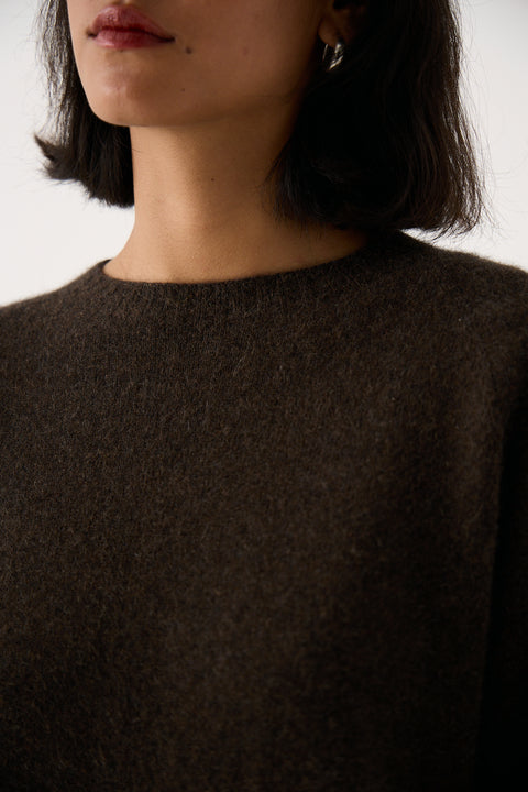Francie Nimbus Knit Brown possum sweater