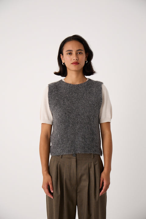 Francie Shadow Grey Picnic Vest 