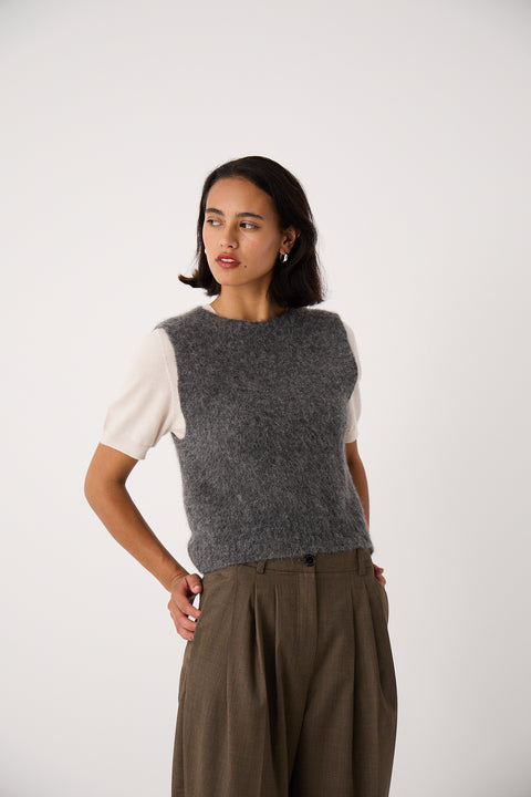Francie Shadow Grey Picnic Vest 