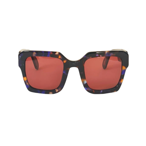 Damage Indigo Tort Square Frame Sunglasses