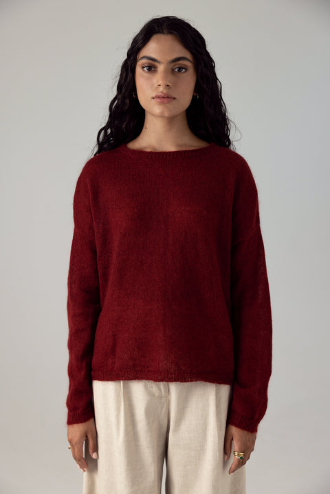 Francie Lightweight Red Knit Jersey
