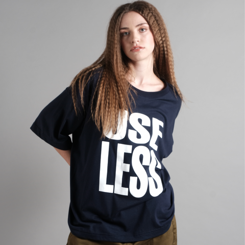 Herriot Use Less Oversized Tee in Navy Organic Cotton