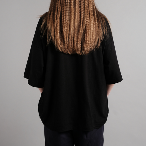 Herriot Use Less Oversized Tee in Black Organic Cotton