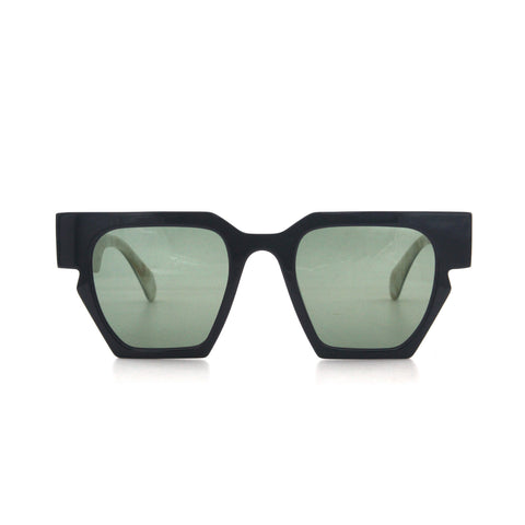 Age eyewear homage sunglasses black frames with green lens