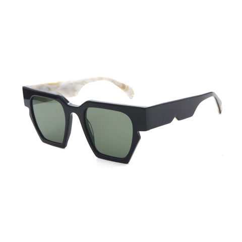 Age eyewear homage sunglasses black frames with green lens
