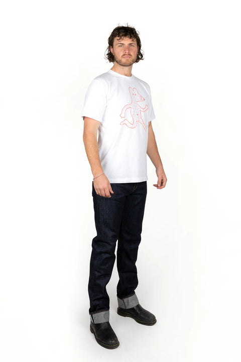 Big Mouse Tee | White + Orange