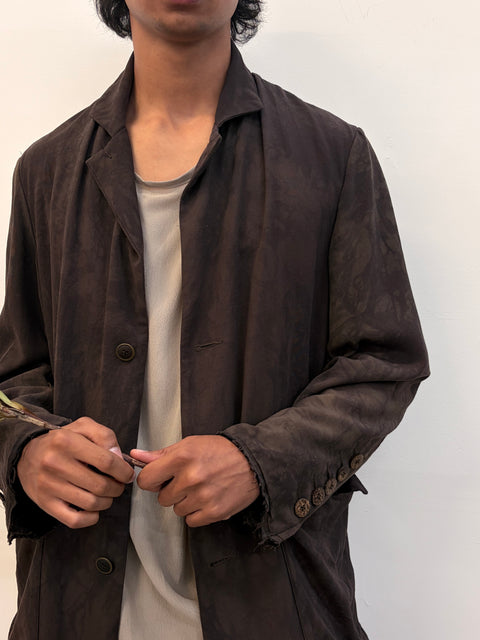 Jake Hand dyed aubergine long jacket 