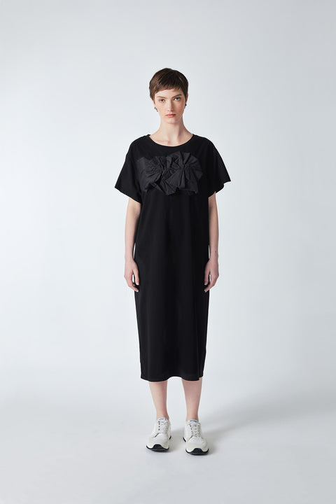 Julia Fong In Motion Black Cotton Tshirt Dress