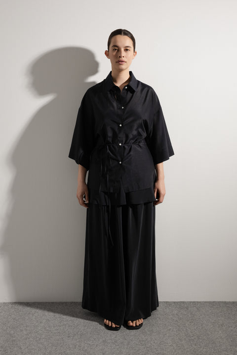 James Brown Black Silk Cotton everyday shirt