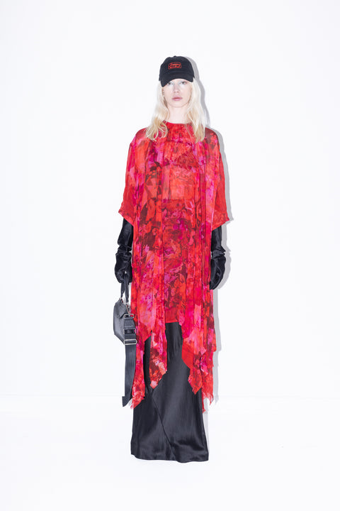 Jimmy D Hit Parade Oversized Floral Silk Dress