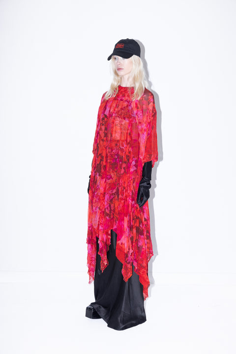 Jimmy D Hit Parade Oversized Floral Silk Dress