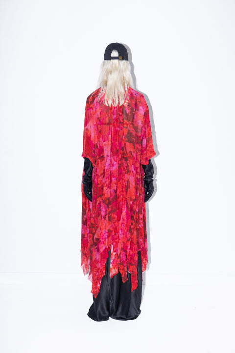 Jimmy D Hit Parade Oversized Floral Silk Dress