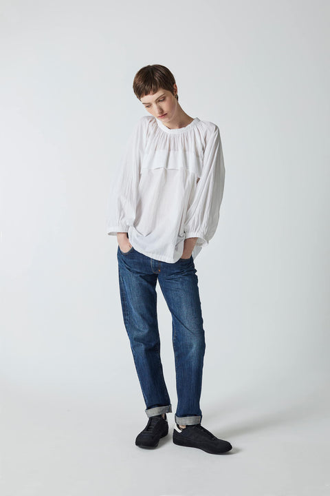 Julia Fong Sweet Devotion White Cotton Bow Blouse 