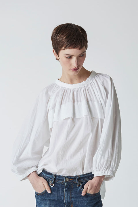 Julia Fong Sweet Devotion White Cotton Bow Blouse 