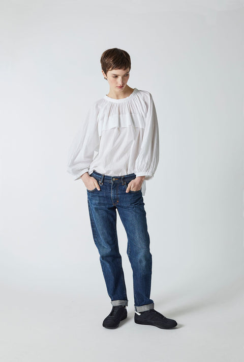Julia Fong Sweet Devotion White Cotton Bow Blouse 