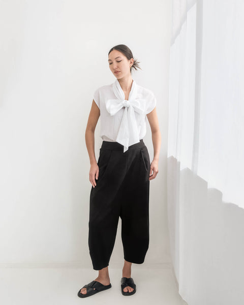 Julia Fong Promises Top White Bow Blouse