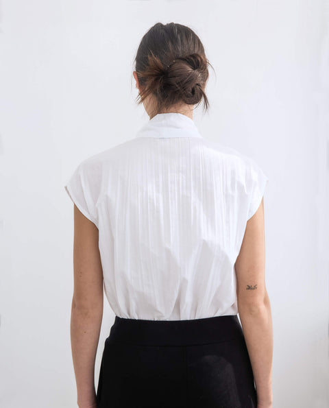 Julia Fong Promises Top White Bow Blouse
