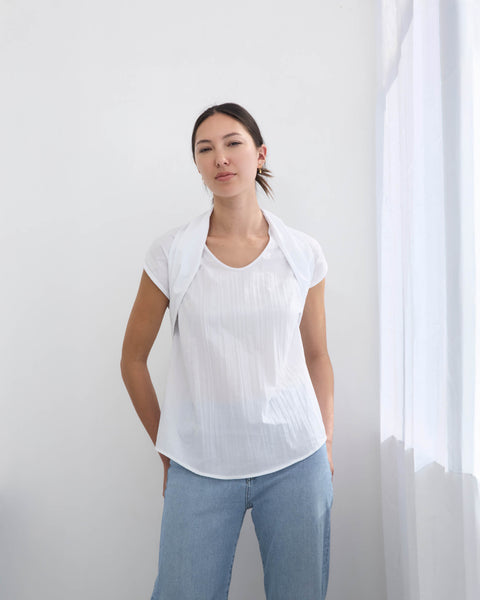 Julia Fong Promises Top White Bow Blouse