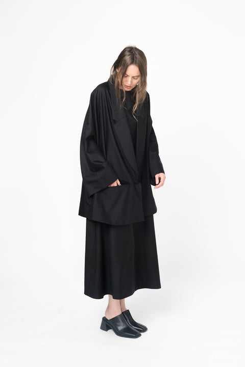 James Brown Oversized Black Woollen Blazer