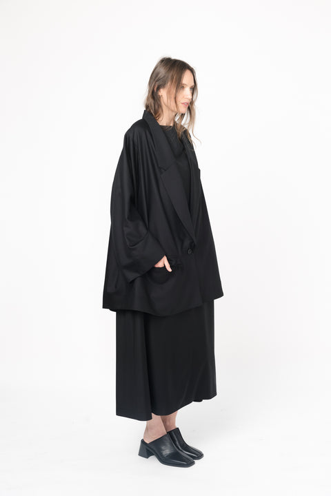 James Brown Oversized Black Woollen Blazer