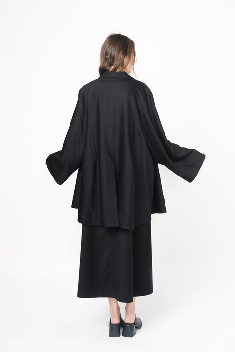 James Brown Oversized Black Woollen Blazer