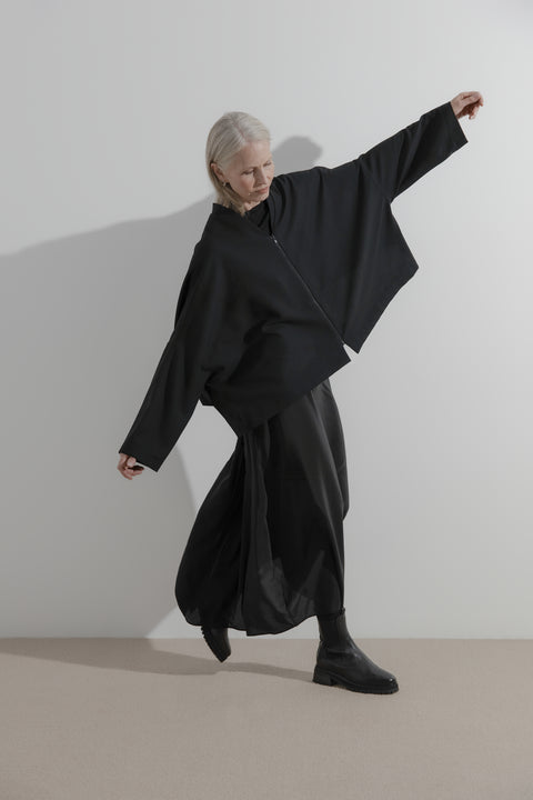 James Brown Italian Wool Crepe Bomber Jacket