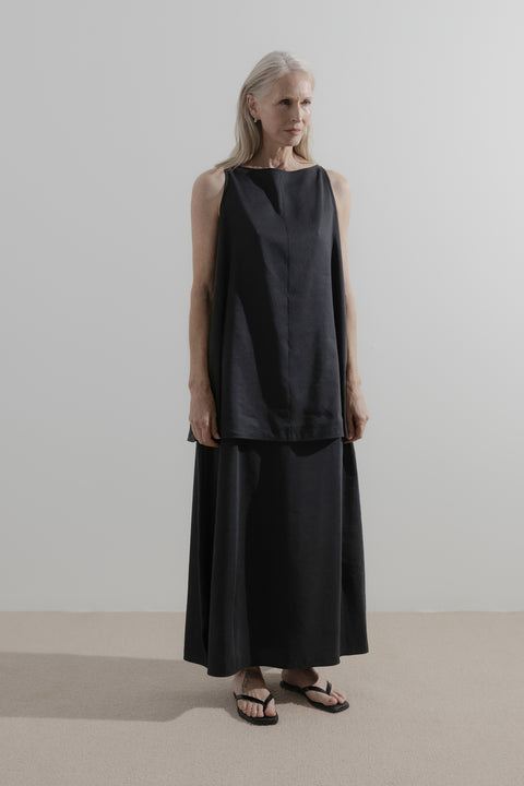 James Brown Line  Boatneck Top Silk Linen 