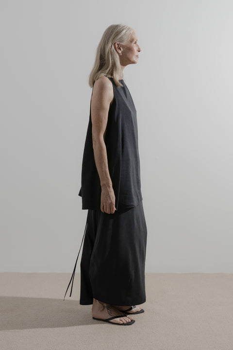 James Brown Line  Boatneck Top Silk Linen 