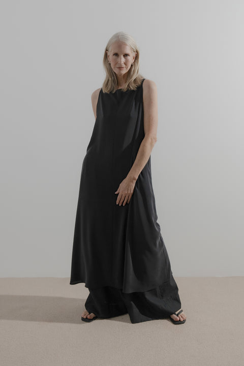 James Brown Silk Shift Dress 