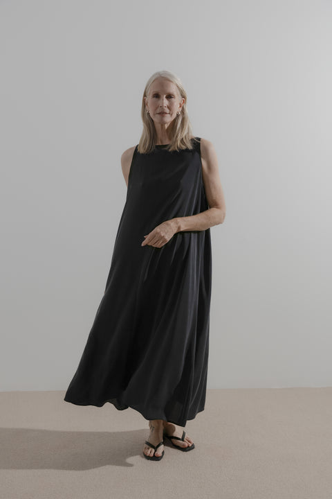 James Brown Silk Shift Dress 