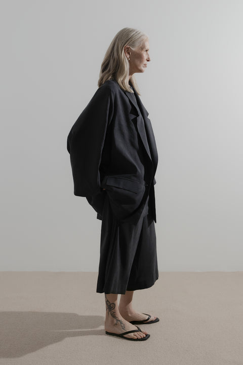 James Brown Silk Linen Blazer 
