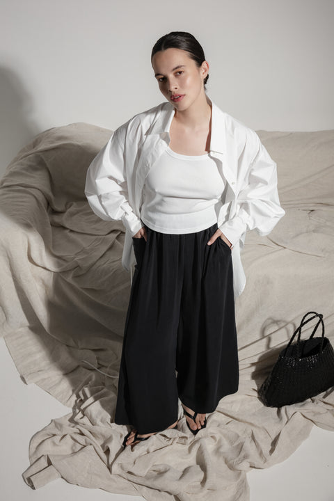 James Brown Black Silk Basis Pant