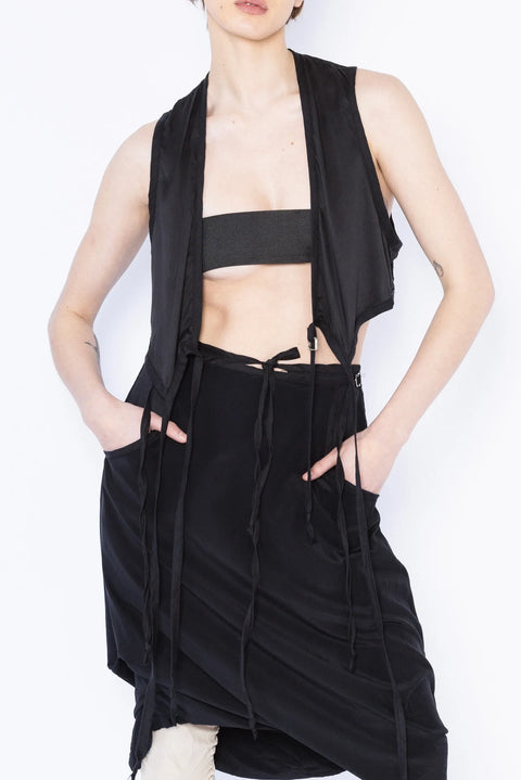 Lela Jacobs Big Pleat Skirt and Silk Tiny Vest