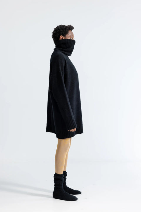 Lela Jacobs U Turtle Dress Black Possum