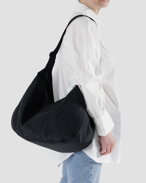 Baggu Black Nylon Large Cresent Bag