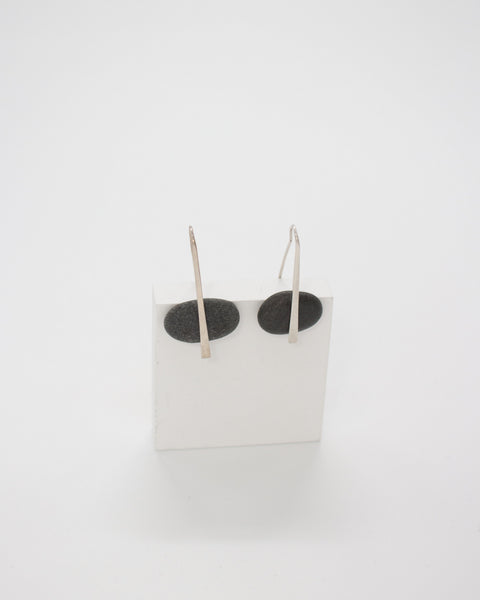 Long Drop Earring | Oval Pebble