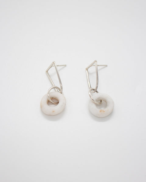 Maike White Pebble Earrings