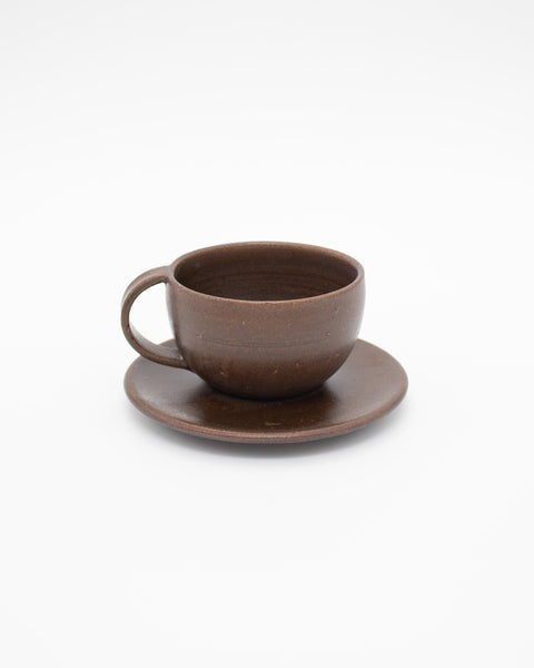 Nicola Shuttleworth Dark Brown Cup and Saucer