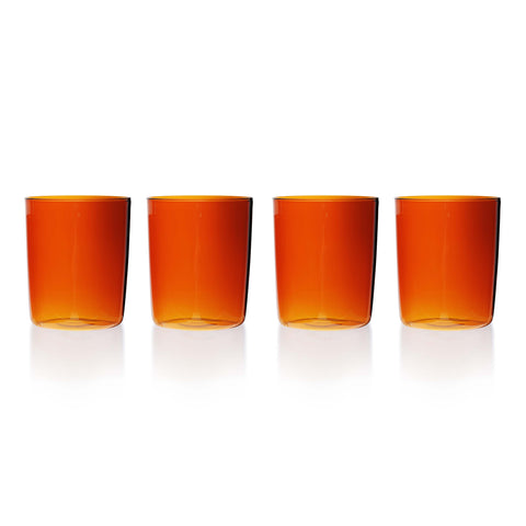 Maison Balzac Amber Orange Set of 4 Glass Tumblers