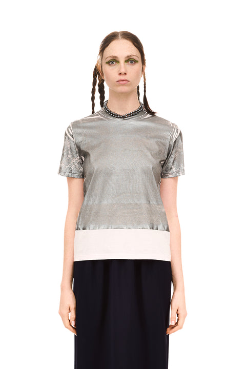 Nom*d Foiled Tee Pink and Silver