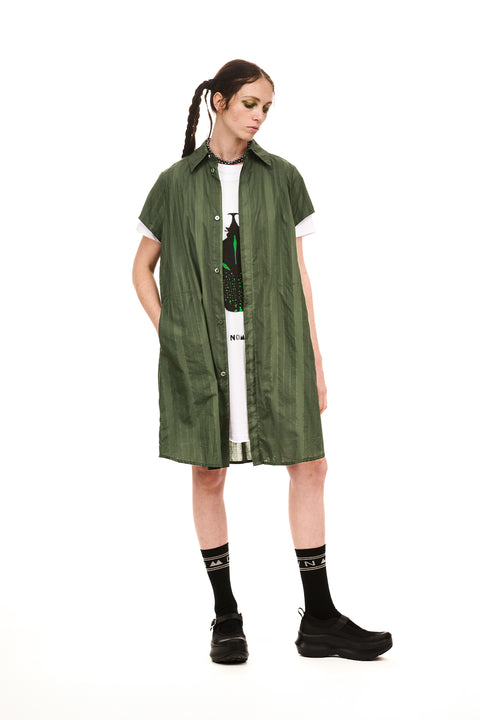 Nomd olive green shirt dress