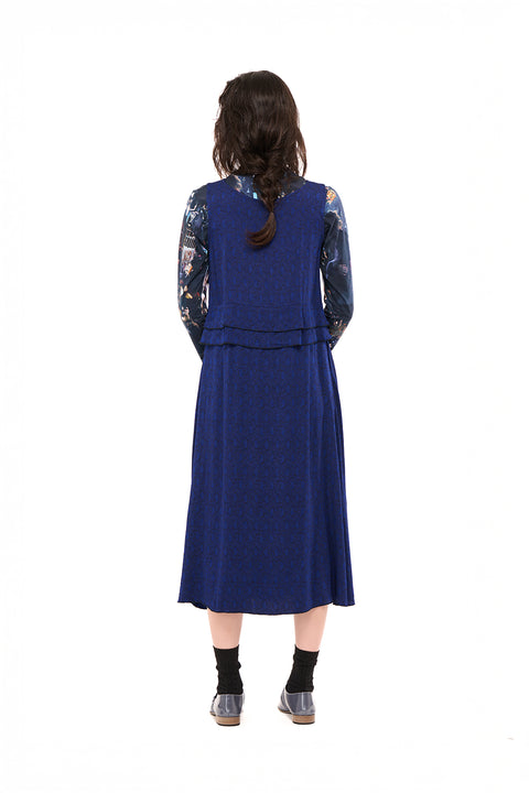 Nom*d Party Dress Lapis Blue Jacquard